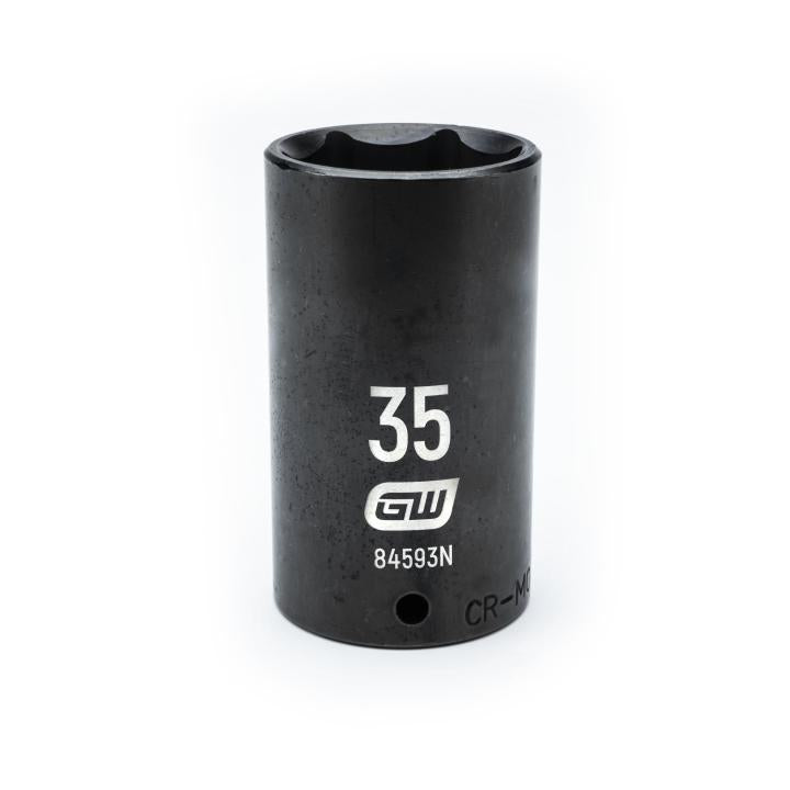 GearWrench 1/2"Drive 35MM Deep Impact Socket - GWR-84593N | GarageAndFab.com