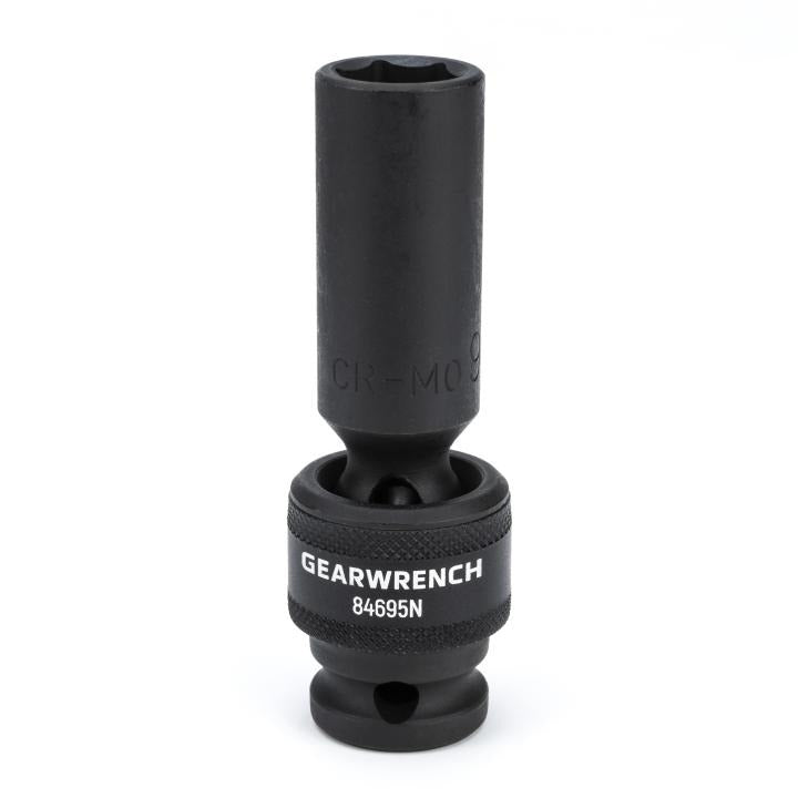 GearWrench 1/2DR 6PT Deep Univ Socket 9/16 - GWR-84695N | GarageAndFab.com