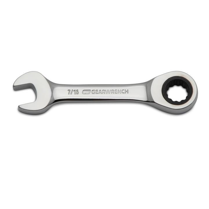 GearWrench Wrench Rat Combination Stubby 7/16 - GWR-9501DD | GarageAndFab.com