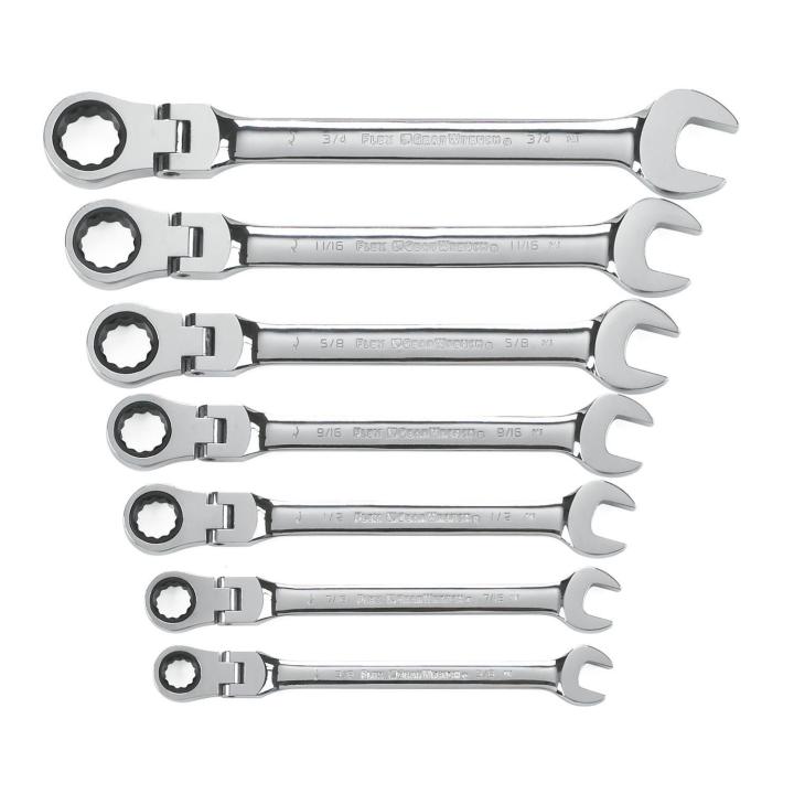 GearWrench Set Wrench Rat Combination Flex Sae 7Pc - GWR-9700 | GarageAndFab.com