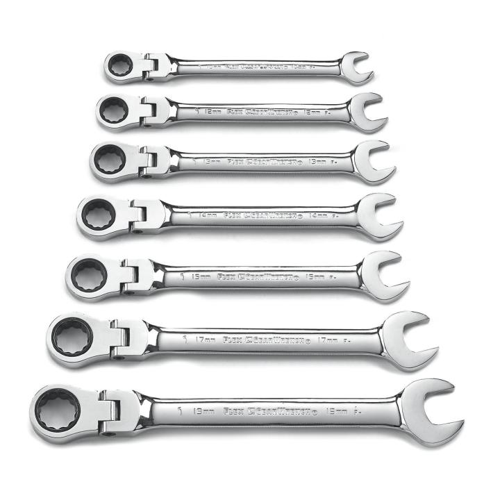 GearWrench Set Wrench Rat Combination Flex Met 7Pc - GWR-9900D | GarageAndFab.com