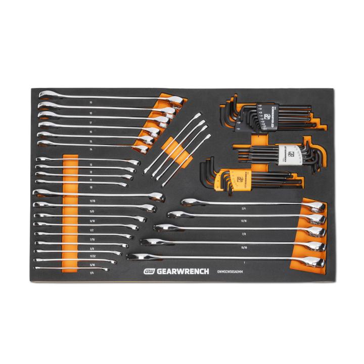 GearWrench Modset 6 PT Combinationo Wrench & Hex Key 59 Pc - GWR-GWMSCWS6SAEMM | GarageAndFab.com