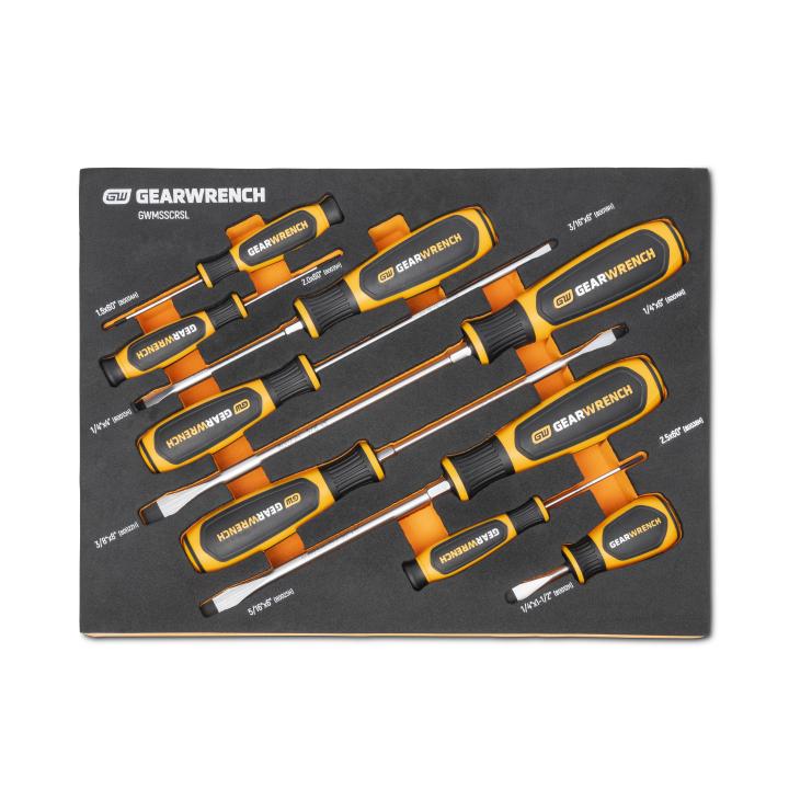 GearWrench Modset Screwdrivers - Slotted, 9 Pc - GWR-GWMSSCRSL | GarageAndFab.com