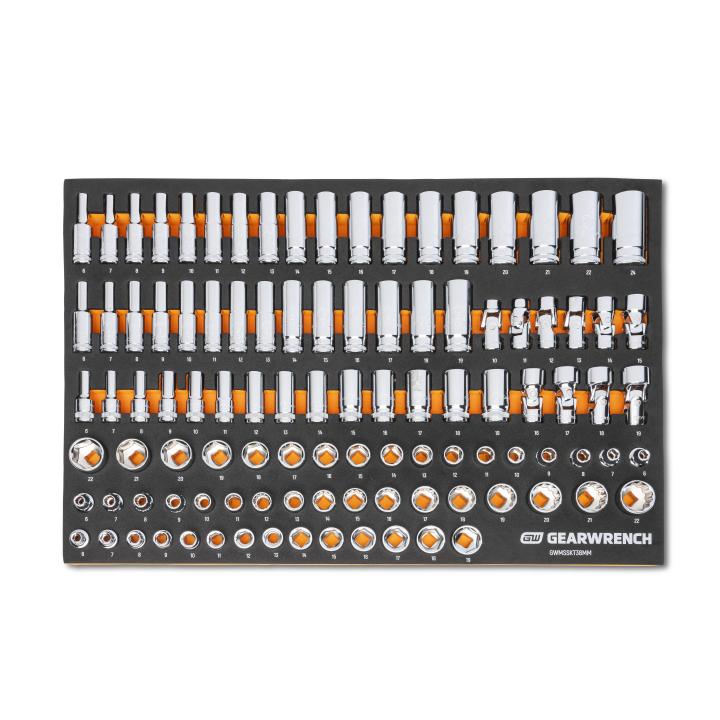 GearWrench Modset 3/8" Drive Sockets MM, 104 Pc - GWR-GWMSSKT38MM | GarageAndFab.com