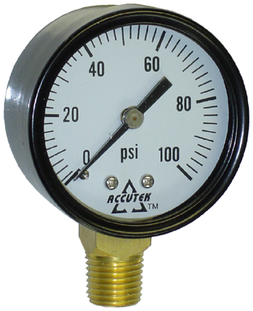 Fairview 0-300PSI Dry Gauge;2in Face;1/4MPT Stem Item #: FVF-PG-300SD2 | GarageAndFab.com