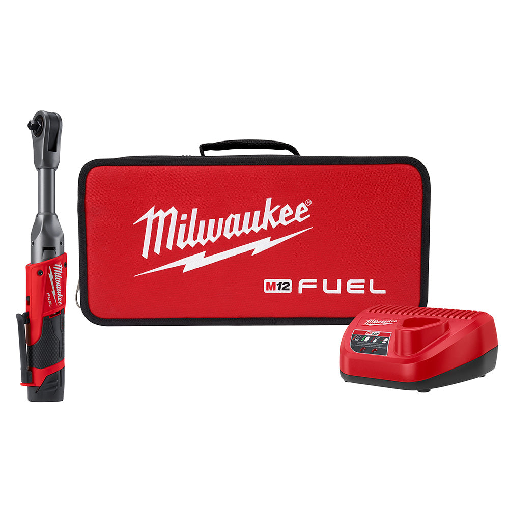 Milwaukee Electric M12 Fuel 3/8" Extension Ended Reach Ratchet Kit - MLW-2560-21 | GarageAndFab.com