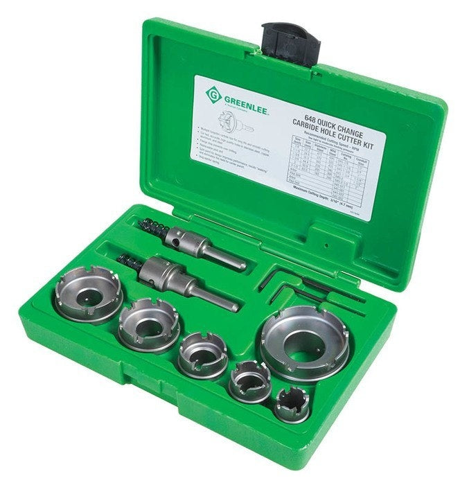 Greenlee Carbide Cutter, Qck Chnge, 8Pc - GRE-648 | GarageAndFab.com