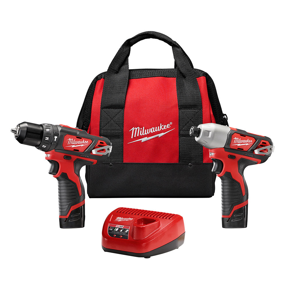 Milwaukee Electric M12 Hammer Drill/Impact Combo - MLW-2497-22 | GarageAndFab.com