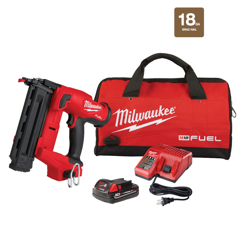 Milwaukee Electric M18 Fuel 18Ga Nailer Kit - MLW-2746-21CT | GarageAndFab.com